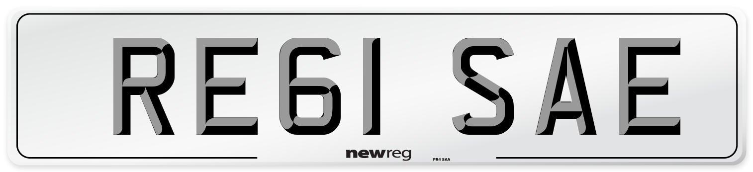 RE61 SAE Number Plate from New Reg